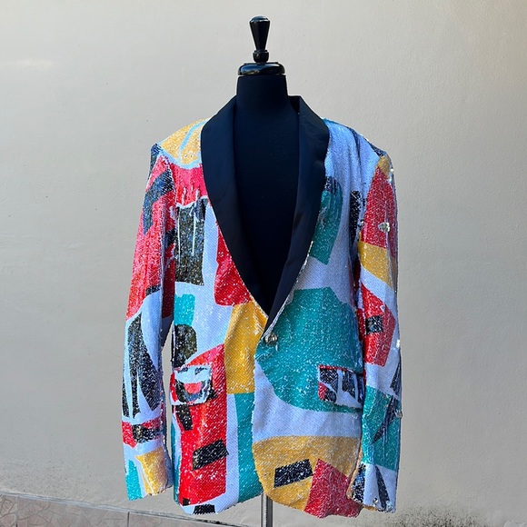 Jackets & Blazers - Multicolor Sequin Blazer